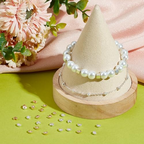 Beebeecraft 1 Box 160Pcs Crimp Bead Covers Sterling Silver Plated & 18K Gold Plated 2 Colors Half Round Open Crimp Beads End Tip 4mm for DIY Jewellery Makings - Image 4