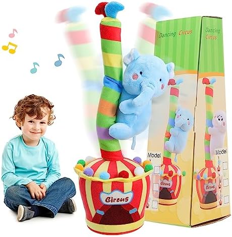 seOSTO Singing Dancing Cactus Baby Toys Repeating Newborn Toys Kids Plush Toys Talking Toys with 5 Circular Rings for Year Old Boys Girls Gifts