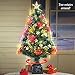 Collections Etc Rotating Fiber Optic Tabletop Christmas Tree, 36