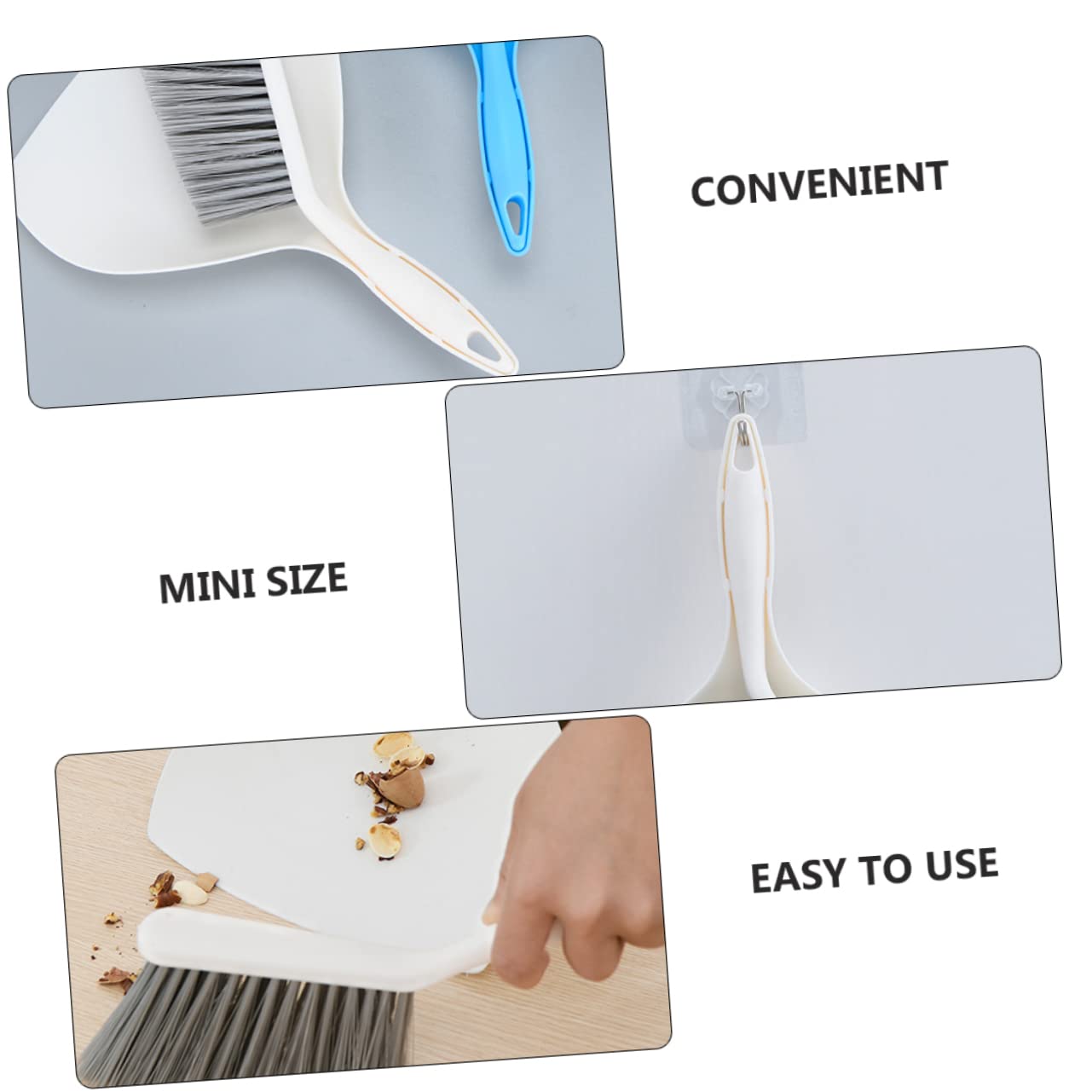 FOMIYES 2 Sets Children's Dustpan Broom Desktop Cleaning Supplies Desktop Dustpan Mini Broom Mini Garbage Container Desktop Broom Desktop Cleaning Broom Mini Dustpan Broom with Dustpan