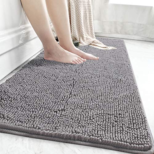 YJ.GWL Luxury Bathroom Rug Soft Plush Chenille Bath Mat Runner, Shaggy Non-Slip Bath