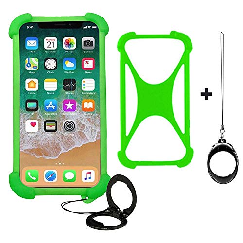 Boweike Universal Phone Bumper Green Case for NUU X6 Mobile A4L Soft Elastic