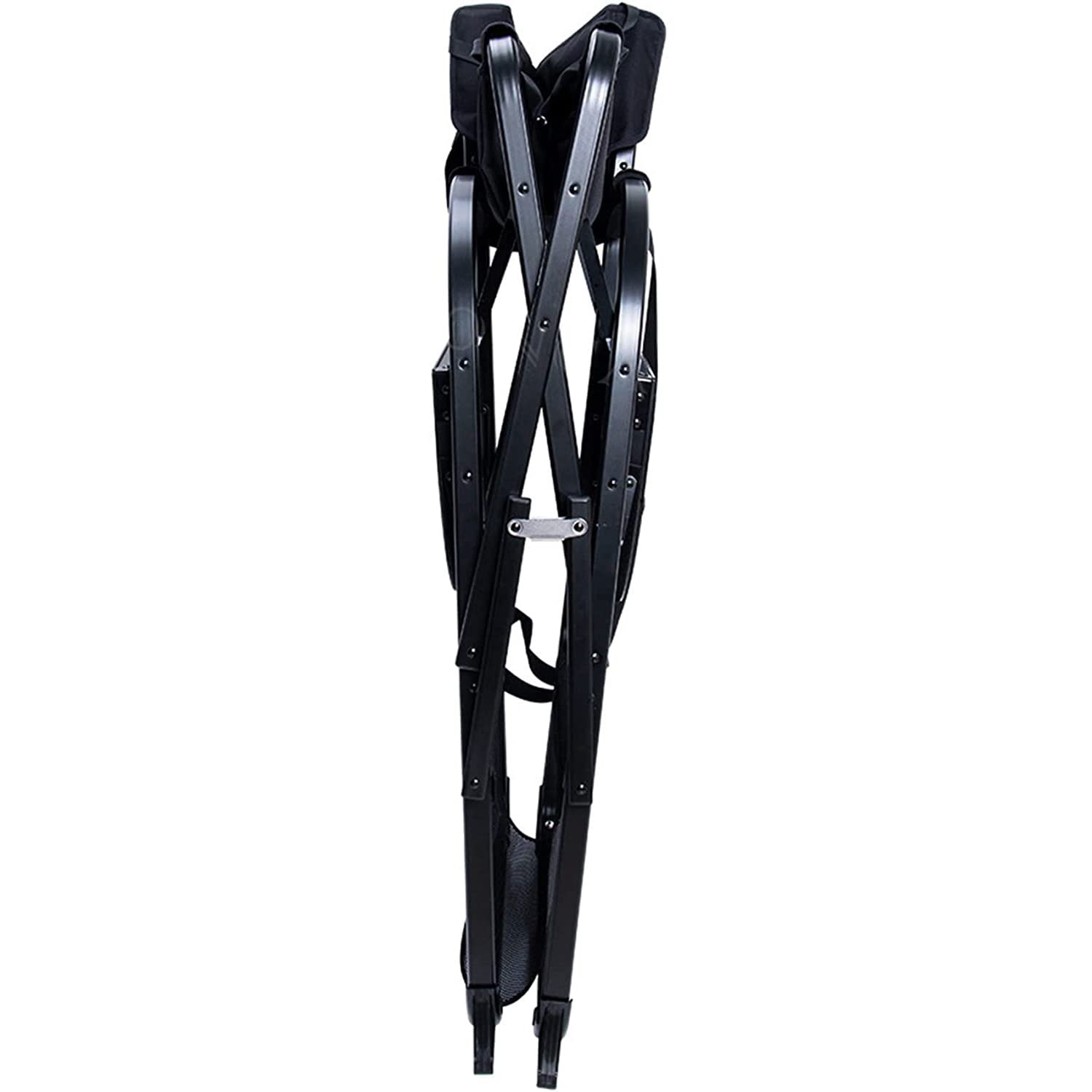Regiestuhl - Professioneller Make-up-Stuhl mit Beistelltisch und Seitentaschen, Klappbarer Aluminium-Stuhl