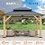 GARTOO 10' x 12' Outdoor Wooden Gazebo - Patio Hardtop Gazebo Permanent Wooden Pavilion with Galvanized Steel Double Roof, Cedar Wood Gazebos for Garden, Lawn, Poolside, Backyard Deck