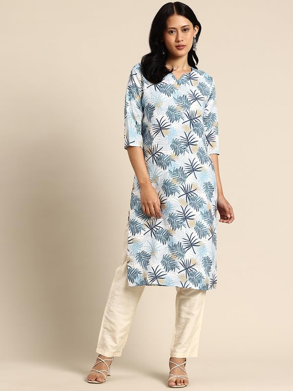 Image of JAKHANA Women's Crepe Printed Casual Straight Calf Length Round Nick Kurta Pack of 4