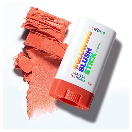 Blush em Bastão Pêssego Larissa Manoela By Océane - Glowing Blush Stick Storm 12g