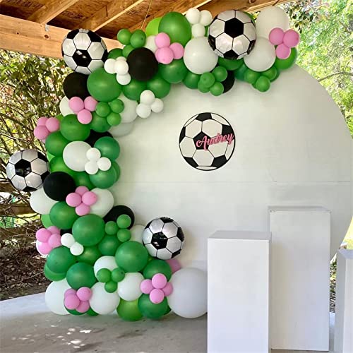 Image of 8Pcs Soccer Party Balloons, 18Inch Soccer Foil Balloons Football Shape Mylar Foil Balloons Decor for Men Kids Boys Soccer Ball Fans Sport Game Theme Birthday Party Decorations Supplies