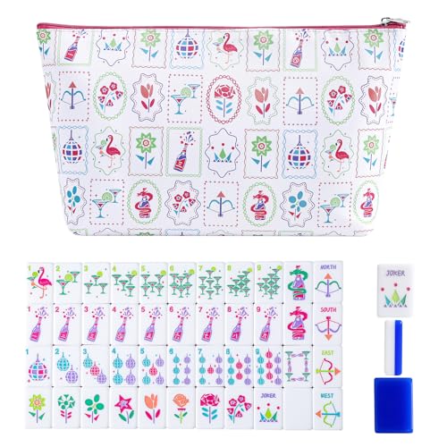 Juego de Mahjong Americano con 160 fichas y bolsa