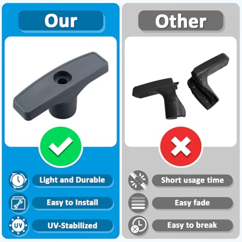 Image of 2pcs Grey RV Waste Valve Handle Replacement Kit - Includes T-Handle, Nuts, Screws & Gaskets for RV Camper Sewer Tank Dump Gate Valve Extension Rod Fits Black Water Gray Water Systems