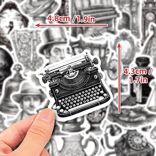 Black and White Retro Stickers for Laptop (50 PCS),Gift for Children Teens Adults Girl Boys,Waterproof Stickers for Water Bottle,Retro Vinyl Stickers for Scrapbook,Skateboard,Bike,Phone,Dairy - Image 3