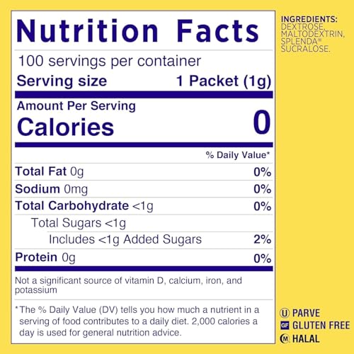 Image of Splendas Zero Calorie Sweetener | Healthy Sugar Replacement | Diet-Friendly & Diabetic Safe 100 Sachets (Pack of 2) Imported