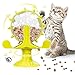 O-Kinee Giocattoli per Gatti, Mulino a Vento Giocattolo per Gatto, Giradischi per Mulino a Vento Giocattoli per Gatti, per Giocattoli Interattivi Gioco Rotante per Gatto in Ambienti Interni, Giallo