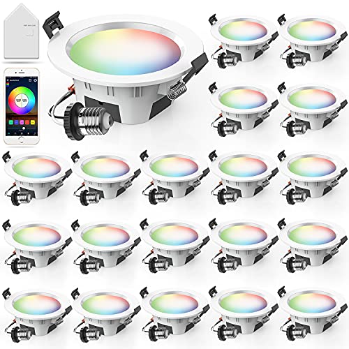 MagicLight Smart LED Recessed Downlight 6 Inch, App Control, Multicolor, Dimmable, 15W RGBCW WiFi & Bluetooth Retrofit…