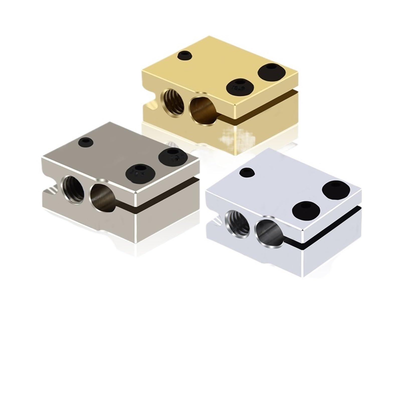 Blocco riscaldante, compatibile con E3D, hotend V6 PT100 | Parte hotend stampante 3D, supporta sensore PT100, rame/ottone/alluminio(Aluminium,3pcs)