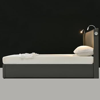 Lit Coffre 160x200 Cm Lit Double Rembourré Avec Fonction De Chargement Et Deux Lampes De Lecture Gris 92588343