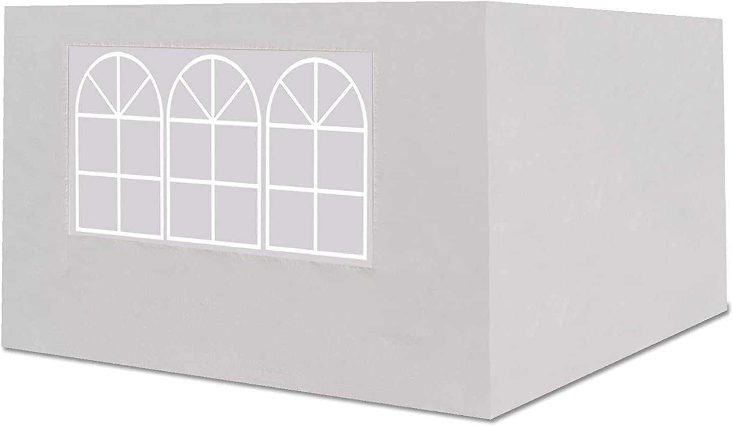 BenefitUSA Multi-Type 10' L X6.4' W Side Panel for 10' X 10' Tent, Outdoor Replacement sidewall for Folding Tent Canopy Gazebo Marquee (1 pc with Window, 1 pc Without Window (White))
