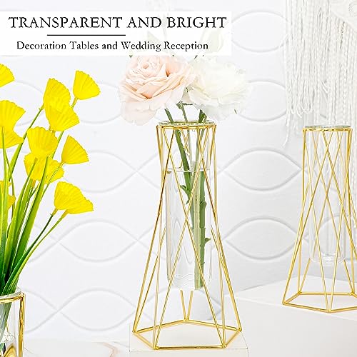 Vase moderne de 22 cm avec structure dorée pour embellir votre bureau