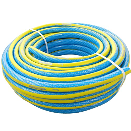 1/2 Zoll Wasserschlauch Profi Professional Blau/Gelb Gartenschlauch Formstabil 25 BAR UV Beständig (15 Meter)