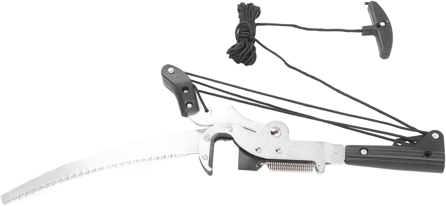 Pruning Saw, Double Use Lightweight Pole Saw for Gardening with Compound Pulley System, High Carbon Steel Garden Trimming Tool with Extendable Tree Pruner, Outdoor Pruning