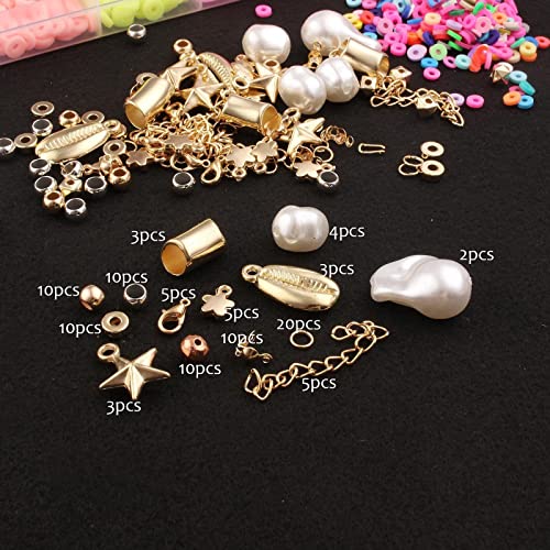 3200Pcs Polymer Clay Spacer Beads para Fazer Jóias Pulseiras DIY Craft com Pingente de Tesoura (6mm
