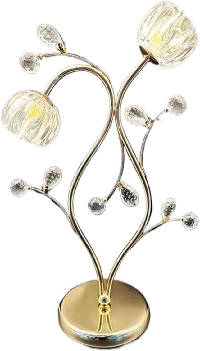 DFAEEKIYO Bedside Lamp Flower Crystal Table lamp Light Creative Chandelier Bedroom Living Room Desk Bookstore