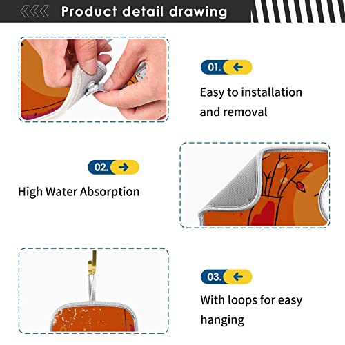 2 Pack Faucet Absorbent Mat Washable Sink Splash Guard Bathroom Faucet Drip Drying Mat Kitchen Accessories Medium 23X5 Inch Happy Thanksgiving With Kids #TOP2