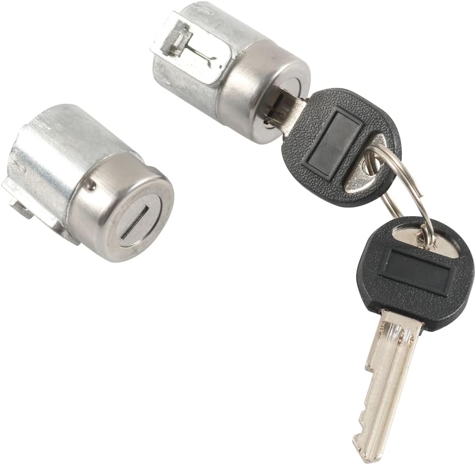 Front Door Handle Lock Cylinder Set with 2 Keys for Chevrolet for Gmc Vehicles Exterior Door Lock Replacement 12549131 2 Pack