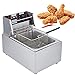 Frytownica elektryczna 2500 W, z timerem i kontrolą temperatury, frytkownica 5,5 l z termostatem i płytą filtrującą, z koszami, do użytku domowego i komercyjnego Łatwe czyszczenie