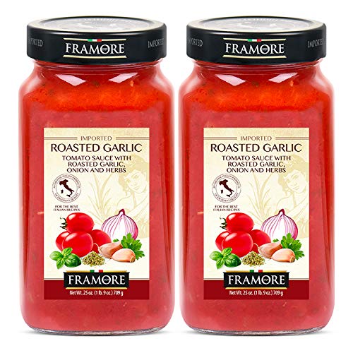FRAMORE, Roasted garlic Sauce 25 ounce pack of two Â Imported from Italy