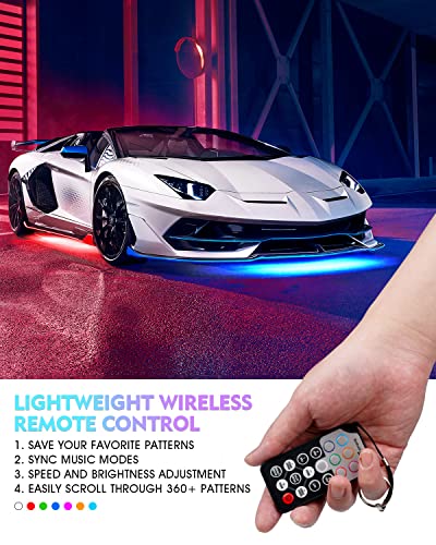Xprite Aluminum Dreamcolor Car Underglow Light Bar, Bluetooth Underbody Chasing Dancing Neon Accent Lighting Led Rigid Lightbar 6 Pcs, Silicone Sealed Waterproof Rgb Glow Lights Kit For Trucks Suv #TOP3