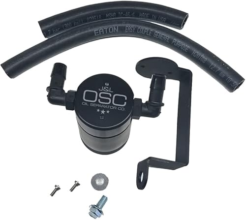 J&L Oil Separator Co. 3.0 Lata de captura de aceite 3061P compatible con cargador 2005-2023 Challenger 5.7 Hemi (negro)