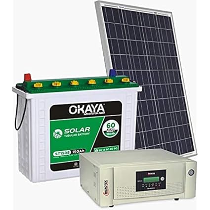 OKAYA Microtek Spgs Combo of Microtek Solar Pcu 1235 + 150Ah Okaya Solar Tubular Battery 1 No + 150W Microtek Solar Panel * 1