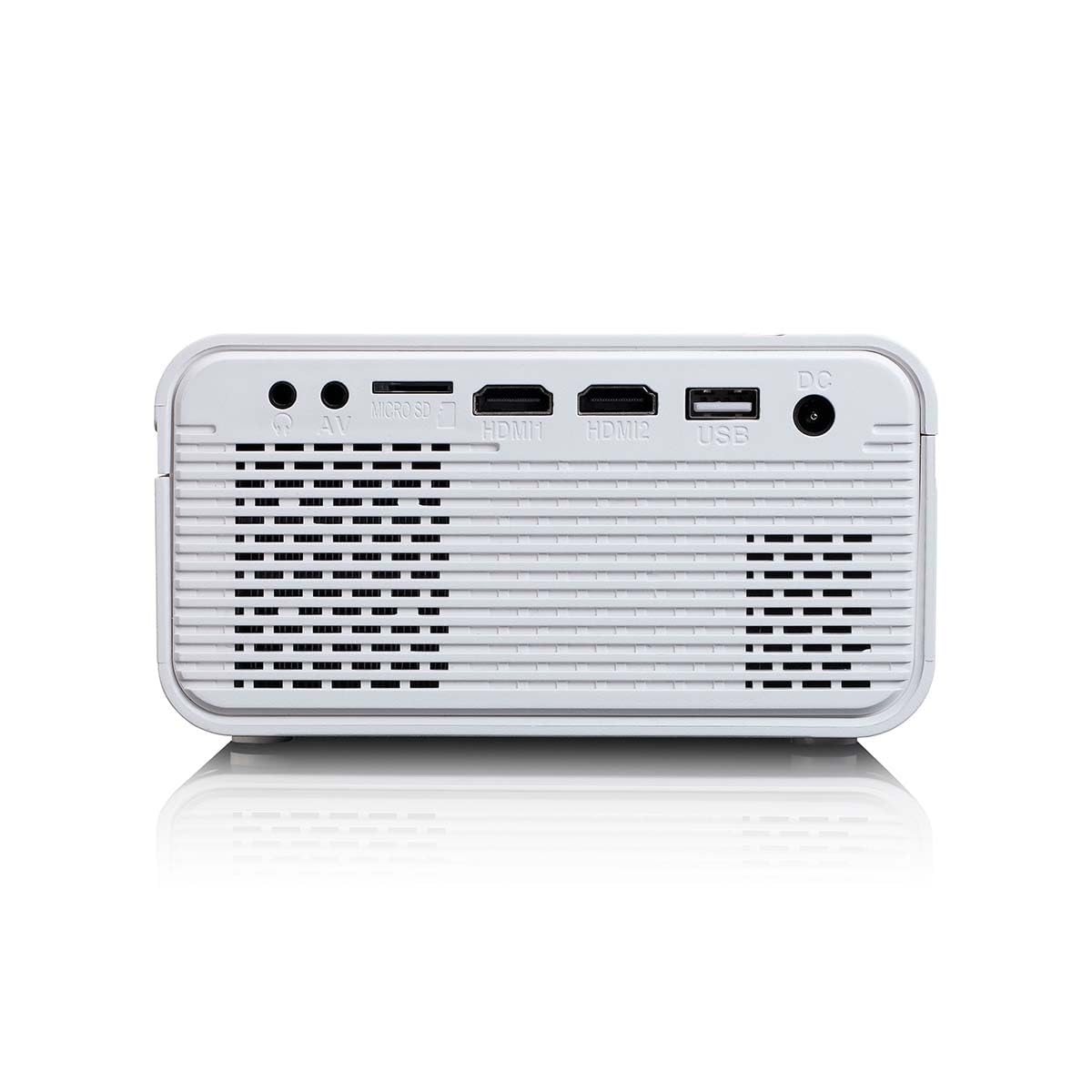 Lenco LPJ-280WH projektor – 2800 lumenów, obsługa Full HD 1080p, kontrast 3000:1, rozmiar obrazu do 250 cm, HDMI/USB/SD/VGA, 30 000 h LED, wbudowane głośniki, kompaktowy, z pilotem zdalnego sterowania