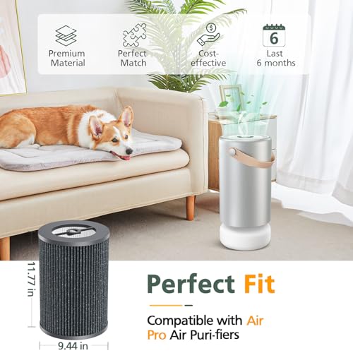 Air Pro PECO-HEPA Filters Replacement Compatible with Moleku-le Tri-Power Air Pro Air Puri-fier, 3-in-1 High-Efficiency Replacement Filter, 1 Pack