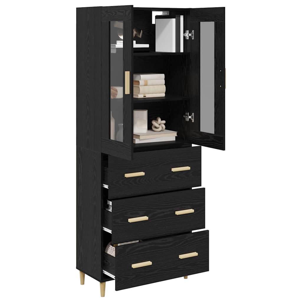 Highboard - Tabla de madera de roble (69,5 x 34 x 180 cm), color