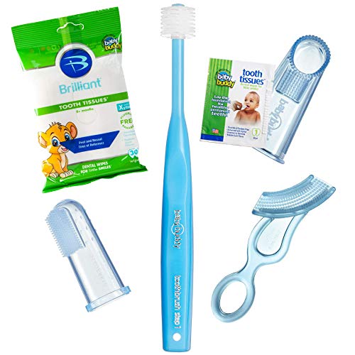 Brilliant Infant Oral Care Set by Baby Buddy, Blue
