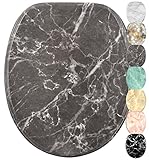 WC Sitz mit Absenkautomatik, viele schöne Marmor WC Sitze zur Auswahl, hochwertige und stabile Qualität (Marmor Grau)
