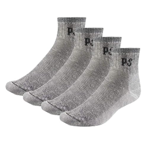 People Socks XLarge [Mens shoe size 12-15] Charcoal Black Mens Womens Merino wool quarter socks 4 pairs 71% premium with Arch support Made in USA (X-Large shoe size [Mens: 12-15] Black Charcoal)