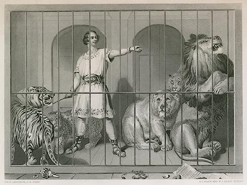 Pintura de lienzo decorativo para pared vintage Van Amburgh de Edwin Landseer 60x90cm