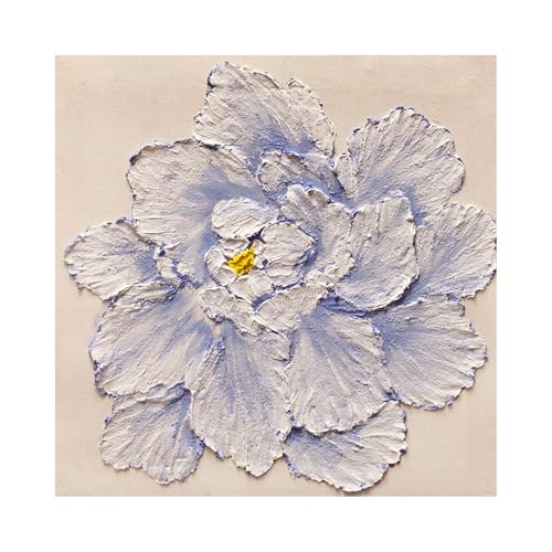 Peinture pivoine effet 3D peinte à la main sur toile