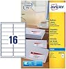 Avery Self Adhesive Address Mailing Labels, Inkjet Printers, 16 Labels per A4 Sheet, 400 labels, QuickDRY J8162, white
