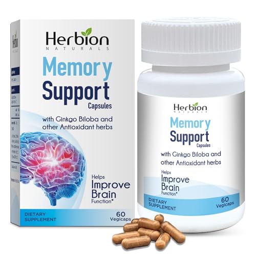 HERBION Naturals Memory Support Capsules, Helps Improve Brain Function & Absent Mindedness,...