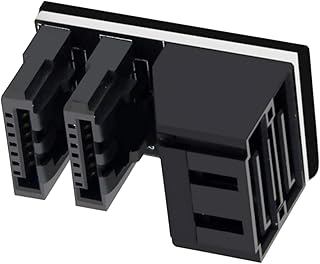 MOOKEENONE Vertical Dual SATA 7Pin Female to 7Pin Male Extension Convertor Adapter