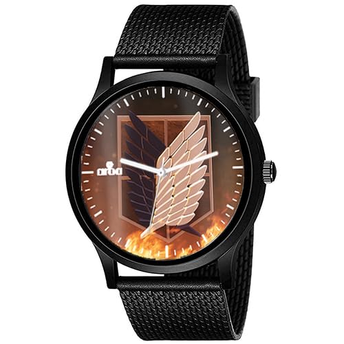 AROA Watch New Watch for Burning Attack On Titan Logo Model : 1088 Black Metal Type Analog Black Strap Watch Yellow Dial for Men Stylish Watch for Boys- (B0CKHKBJ5W) Amazon Price History, Amazon Price Tracker