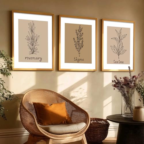 Image of HOTHOUSE Botanical Wall Art Painting |Poster With Frame Wall Decoration Wall Paintings For Home Decor | Frames For Home Decor Office Living Room | Set of 3 (10X13 inch)