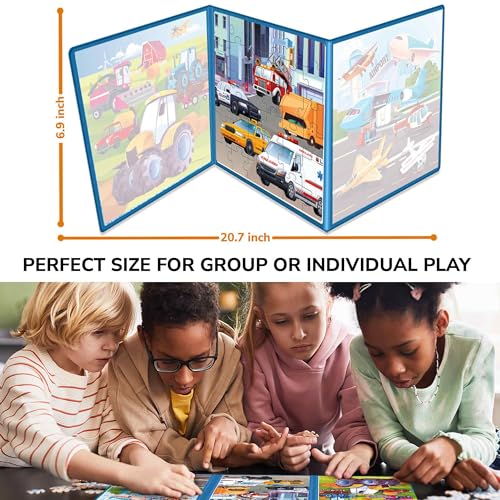 Image of Magnetic Puzzles for Toddlers 3-5 - Kids Travel Toys for Boys and Girls | 36 Pieces Sudoku Toddler Puzzles Ages 2-4 - Learning Transport Travel Game for Kids Ages 4-6 - Car Airplane Road Trip Games