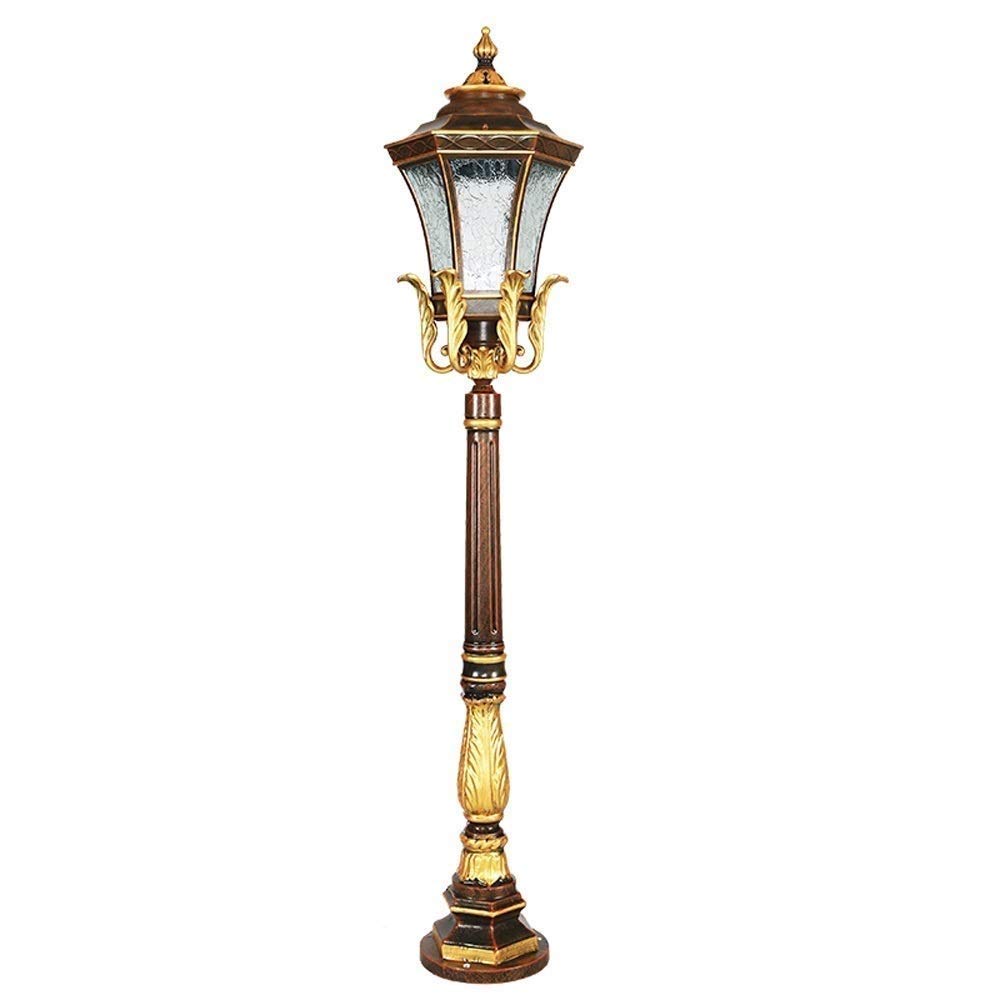 HegZA Lights Outdoor Traditional European Antique Glass Lawn Pillar Light IP54 Vintage Outdoor Waterproof Aluminum Post Light E27 Garden Courtyard Villa Street Decorative Column Lamp Stadium