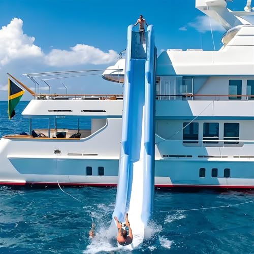 Compact Inflatable Water Park Yacht Slide Mobile Water Park Easy to Set Up and Inflate, with Air Pump