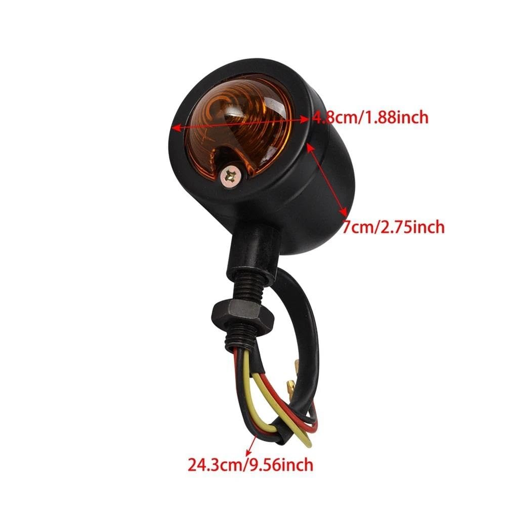 Accesorios Universales Motocicletas para Harley Retro Intermitentes De 12 V Luces Intermitentes De Un Solo Cable 2 Unidades Intermitentes(Plata)