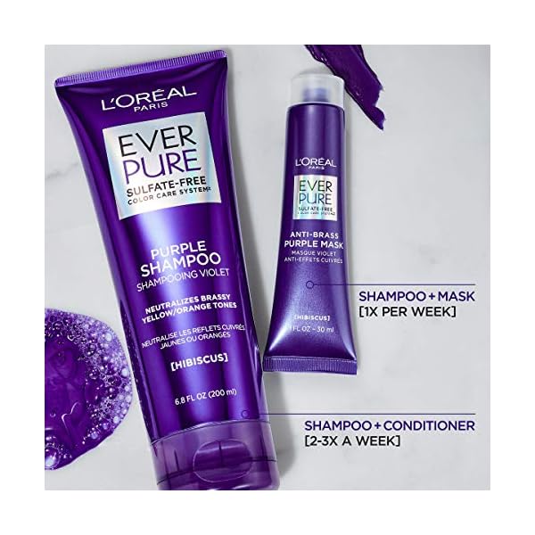 LOreal-Paris-EverPure-Ultra-Pigmented-Anti-Brass-Purple-Rinse-Out-Mask-for-Bleached-Blonde-or-Highlighted-Hair-3-Ounce L'Oreal Paris EverPure Ultra Pigmented Anti Brass Purple Rinse-Out Mask for Bleached, Blonde or Highlighted Hair, 3 Ounce